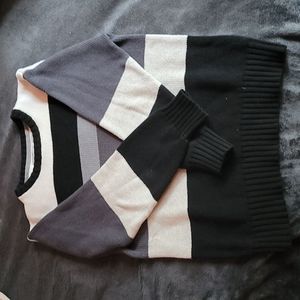 Old Navey Black and Gray Striped Knit Sweater